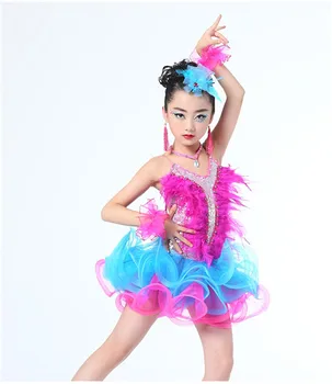 

Children Professional Latin Dance Dress For Girls Ballroom Dance Competition Dresses Kids Modern Waltz/tango / Cha Cha Costumes