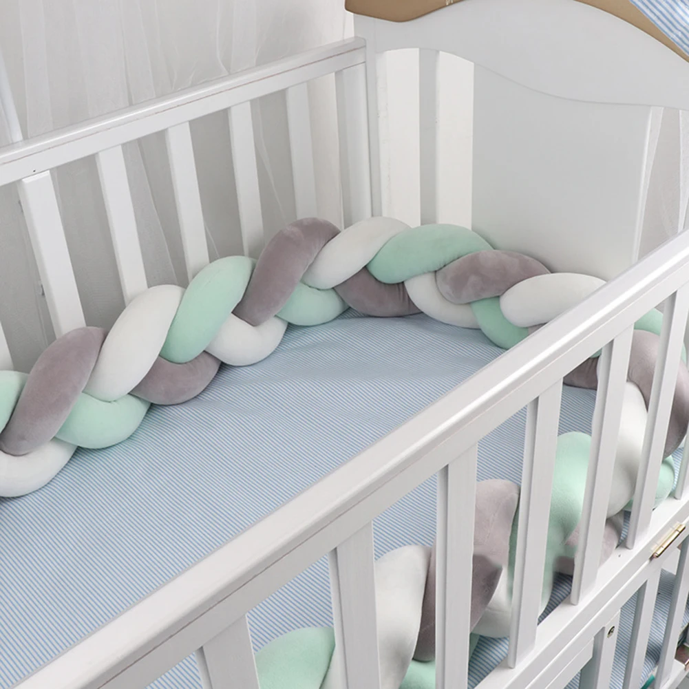 Ручная работа, Nodic узел новорожденного кровать бампер длинная плетеная оплетка подушка для детской кроватки бампер узел детская кроватка