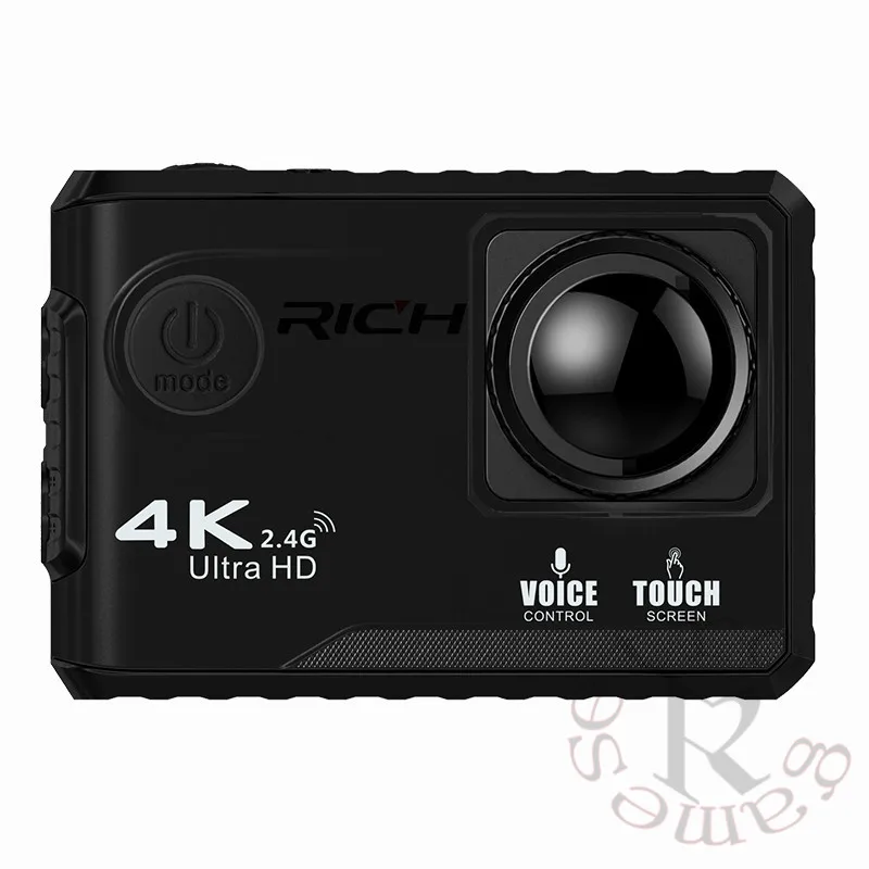 DHL Спортивная Экшн-камера 4K Ultra HD с сенсорным экраном/голосовым управлением/пультом дистанционного управления/2,4 ГГц WiFi бесплатное приложение/gps позиционирование - Цвет: Черный