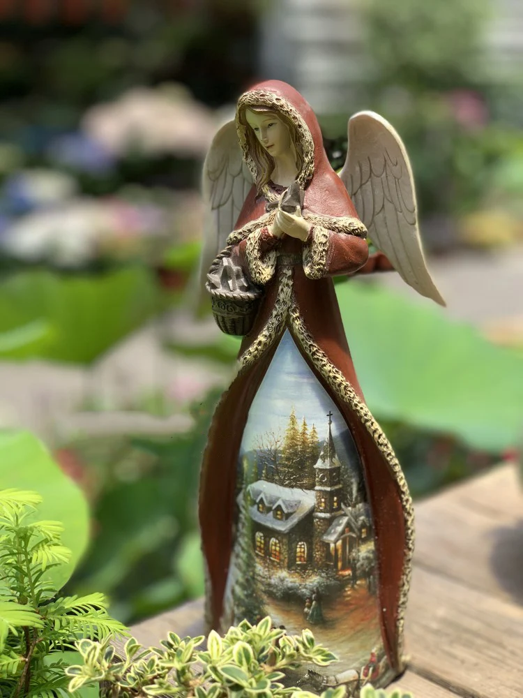 Американская Ретро Смола молитвенный Ангел Ночной светильник украшения для дома садовые украшения Рождественский свадебный подарок креативная фигурка