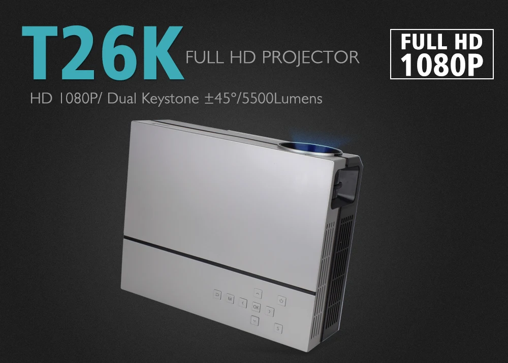 ThundeaL проектор Full HD T26K родной 1080 P 5500 люмен светодиодный ЖК дисплей дома кино театр HDMI, VGA, USB ТВ 3D вариант T26