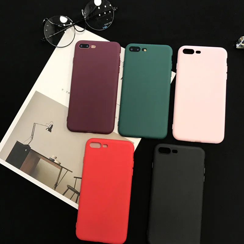 Cool for iphone xr case ihone 7 8 Plus 5 5s SE Coque Fashion Candy Matte Color Soft Silicone Funda For iPhone Phone Case |