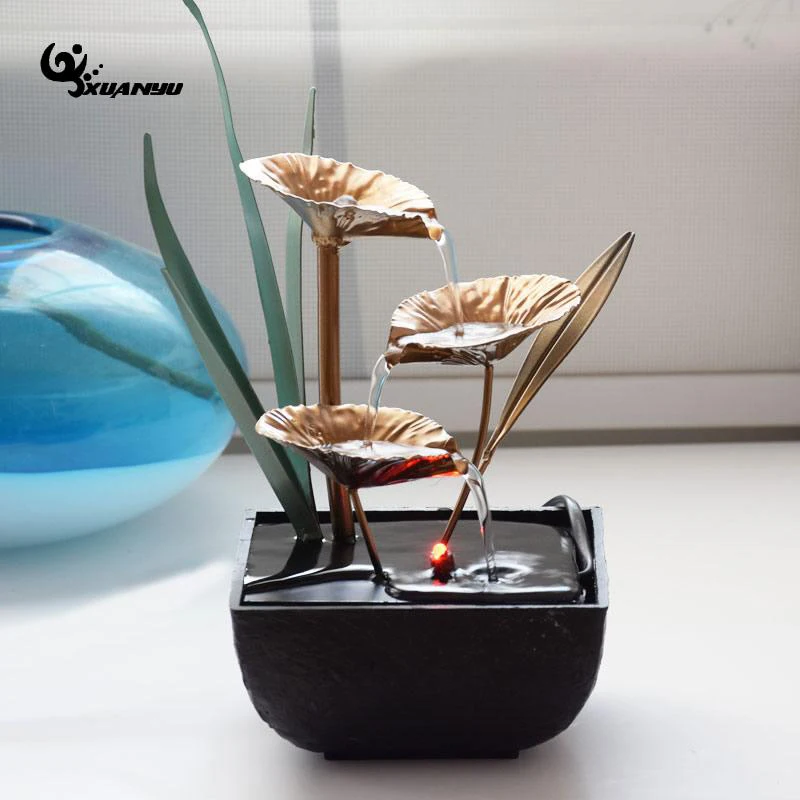 

Synthetic Resin Waterproof Fountain Desk Office Ornaments Living Room Geomantic Omen Wheel Home Decor