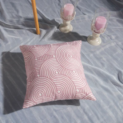 Домашний декор Emboridered чехлы розовый геометрический холщовая подушка чехол хлопок Suqare вышивка наволочка 45x45 см - Цвет: B