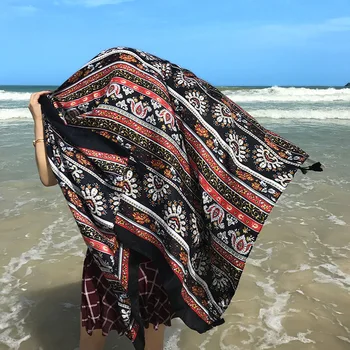 

Fringed vintage ethnic style hang twill cotton soft shawl scarves stoles sjaals voor dames 2019 luxury scarf women designers