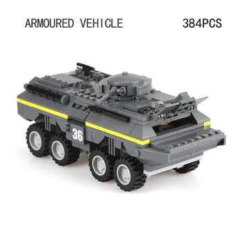 

Hot World wars Armored car vehicle model self locking bricks modern military ww2 army figures building block assemble toys