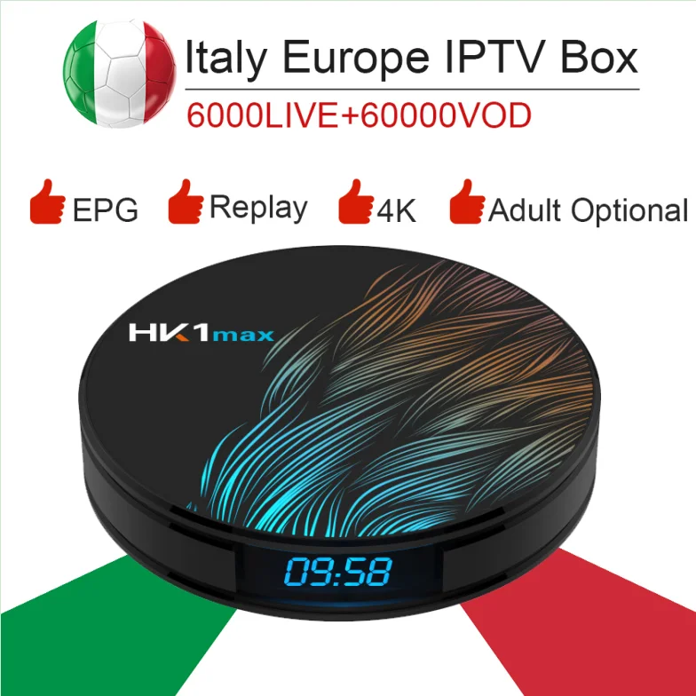 

HK1MAX RK3318 Android 9.0 smart tv box&italy super iptv subscription Germany Albania Turkey bein sport netflix ExYu adult iptv