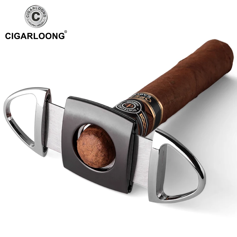 COHIBA сигары резак абсолютно Нержавеющая Сталь Металл Классический сигары резак гильотина с подарочной коробкой сигары ножницы подарочные CL-010