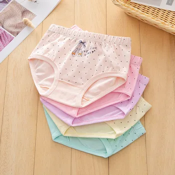 

2019 Top Fashion New Free Shipping High Quality Girls Briefs Panties Kids Cotton Dot Children Underwear 1-12years Old 5pcs/lot