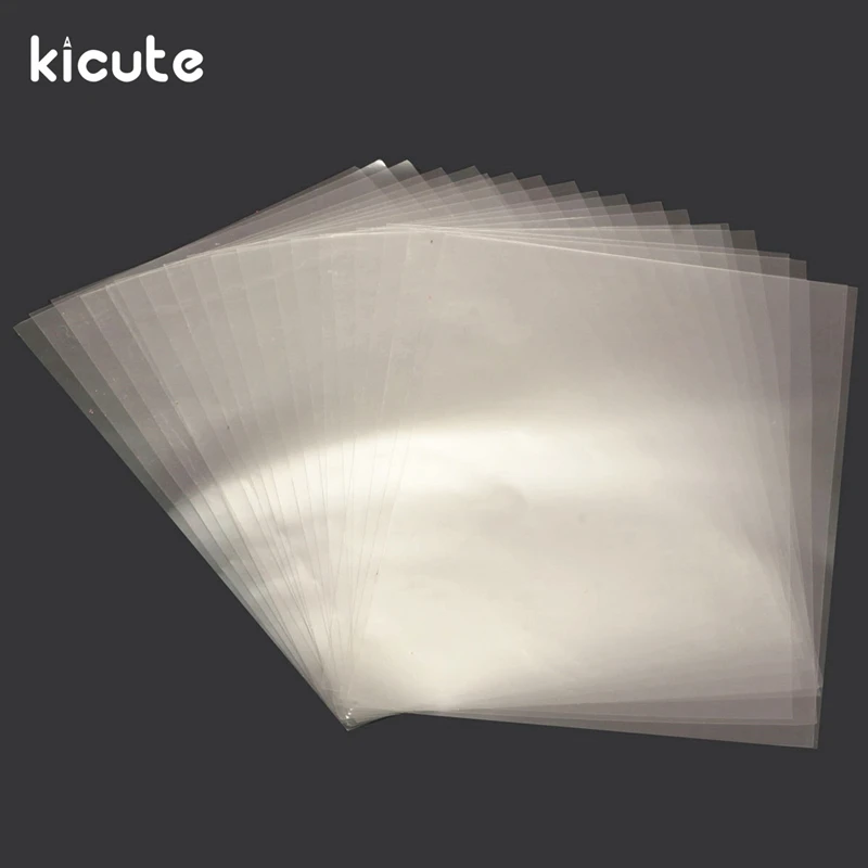 Kicute 20 шт./компл. прозрачный A4 Двухсторонняя клейкая кровельный лист поликарбоната для рукоделия, сильная липкая лента Бумага офиса и школы