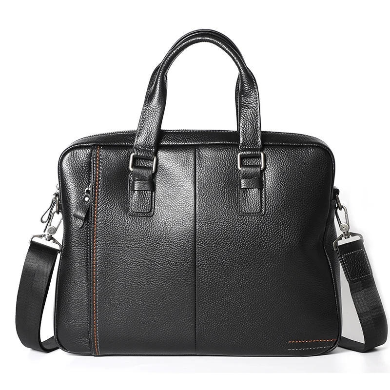 2019 New Cowhide Bag Male Briefcase Genuine Leather Casual Men's Shoulder Bag Natural Cowskin Business Bag Satchel Men Briefcase