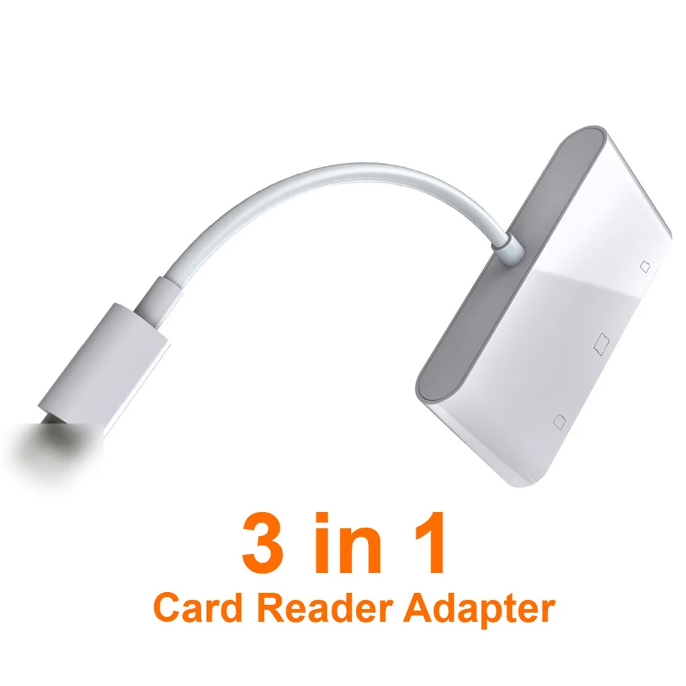 Горячая Распродажа SD Card Reader, цифровой камера Reader освещение адаптер для iPhone Xs XR/X/8 Plus/8/7 6/5/iPad Mini/Air, SD/TF/CF 3 в