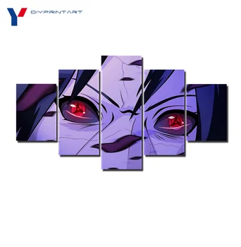 

Naruto Sharingan 5 Panels Canvas Wall Art Modular Picture for Kids Room A0163