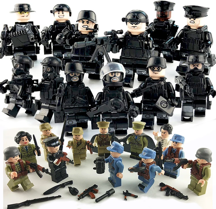 

ww2 Compatible legoed Military tank Special Forces Soldier Bricks Figures Guns Weapons Armed SWAT Building Block T90 M60 99 V Pa