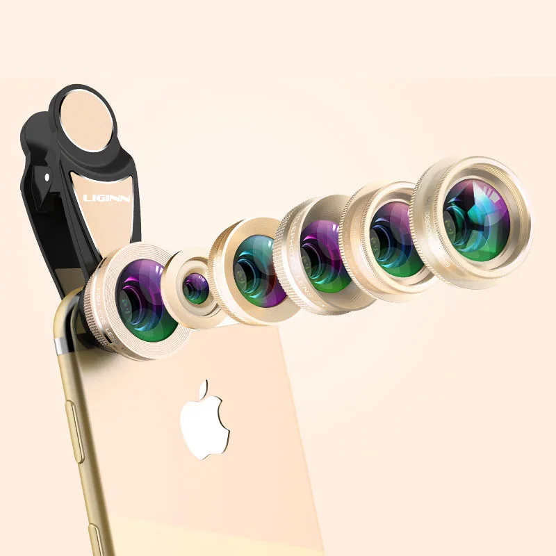 Линза для камеры телефона 6 в 1 комплект широкоугольный Макро телескоп рыбий глаз круговой поляризационный фильтр калейдоскоп универсальные внешние линзы для смартфона
