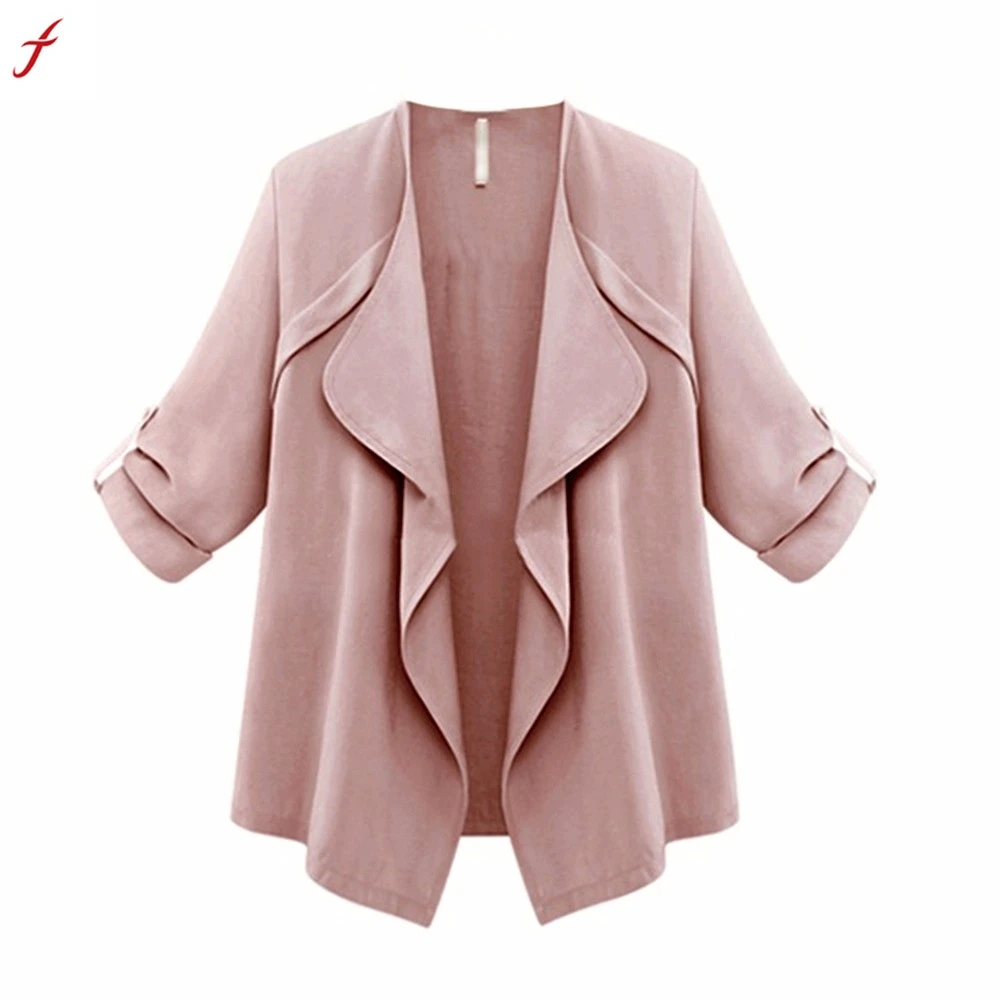 

FEITONG 2018 Women Coat Autumn solid Sweatshirt Long Sleeve Loose Plus Size coat female jackets for women Casaco feminino *10