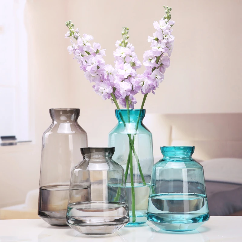 Modern Flower Pot Water Plant Glass Vase Tabletop Vase Transparent Flower Glass Desktop Flower