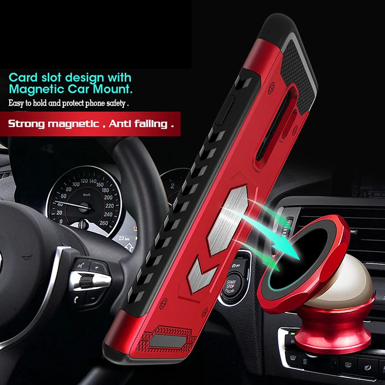 

For Samsung Galaxy S9 case Armor Hybrid Car Magnetic Suction Bracket Cases For S7 EDGE S8 S9 Plus A6 A8 2018 Credit Card Holder