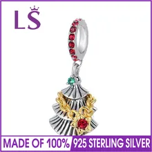 LS Висячие Подвески в виде рождественской елки 925 пробы серебряные шармы из бисера подходят к оригинальному Европейскому браслету