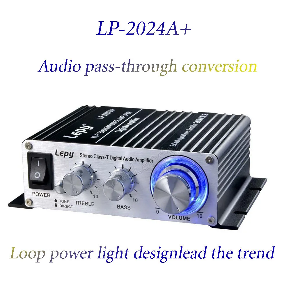 LP 2024 20W T Style Hi Fi Mini Digital Car Amplifier power adapter