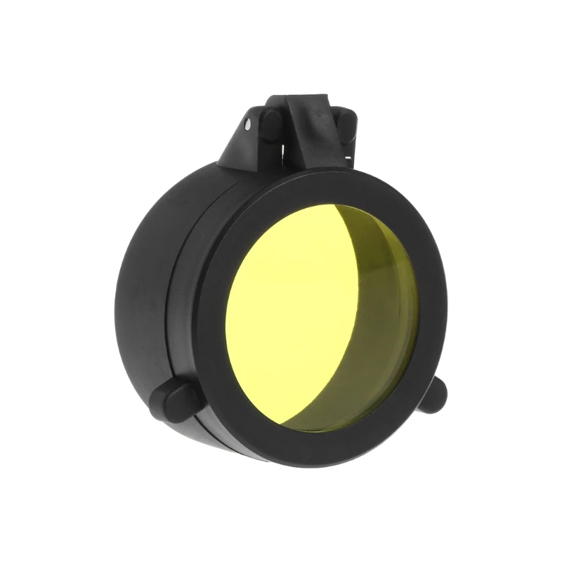 

Caliber Scope Quick Flip Spring Lens Cover Yellow Glass Dustproof Objective Cap 3