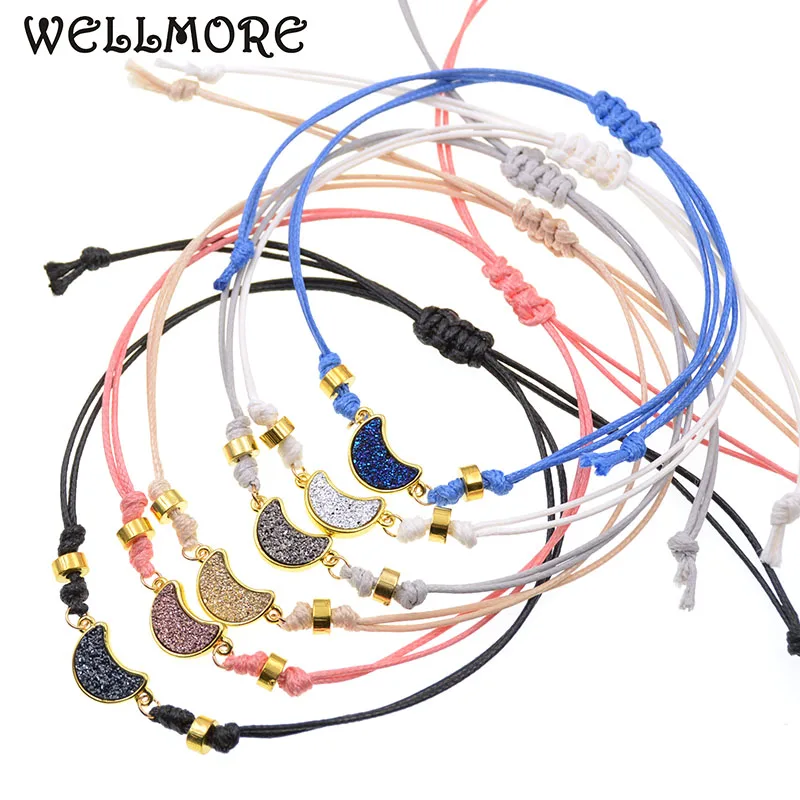 Wellmore Bohemia Anklets For Women Moon Stone Cheap Anklet Bracelets