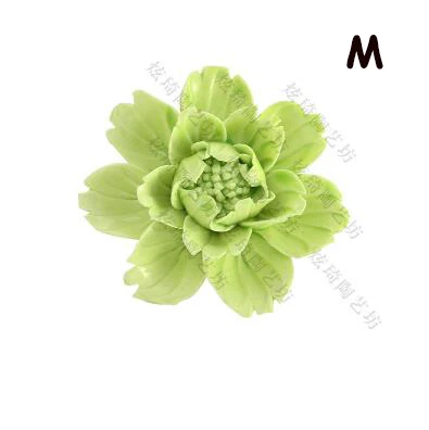 Современный керамический 3D цветок подвеска на стену украшение для дома гостиной имитация цветок Настенная Наклейка настенные украшения - Цвет: green--M