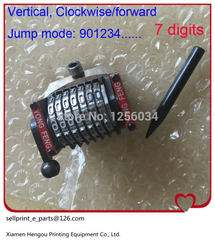 

1 pieces high quality 7 digits numbering machine Clockwise, 901234...forward