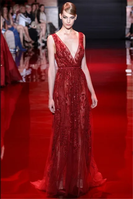 Elie Saab Red Prom Dresses