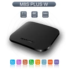 M8S PLUS W TV Box Android 7.1 Amlogic Quad Core 1GB+8GB Ultra Thin Smart Media Player With 2.4G WiFi 4K USB 2.0 Set Top Box