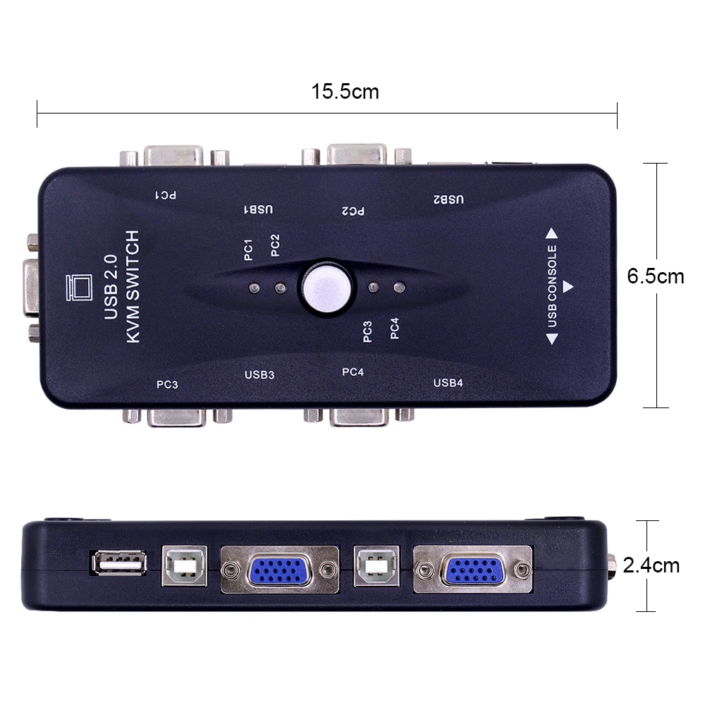 CHIPAL 4 порта USB 2,0 VGA KVM переключатель ручной переключатель 1920*1440 для клавиатуры мышь принтер монитор 4 компьютера использование 1 Displayer