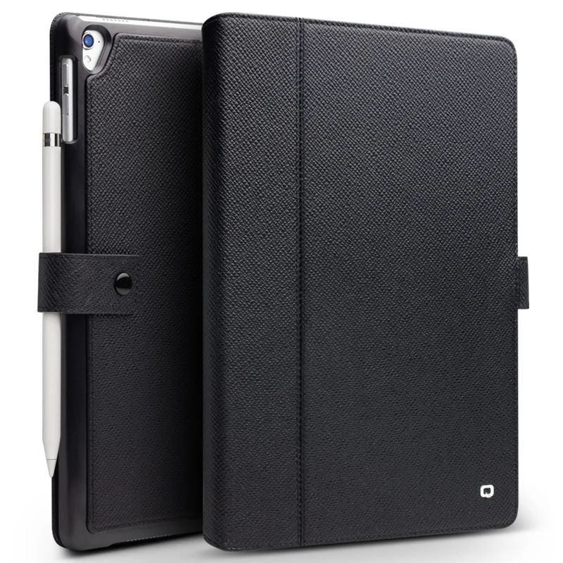 QIALINO Genuine Leather Bag Tablet Case for iPad 9.7 2017/2018 Stents Dormancy Stand Card Slot Flip Cover for iPad Pro 9.7/Air2