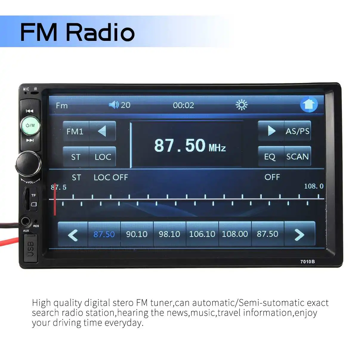 " 2DIN bluetooth ips сенсорный экран автомобиля стерео MP5 плеер FM Радио HD камера заднего вида мультимедийный плеер