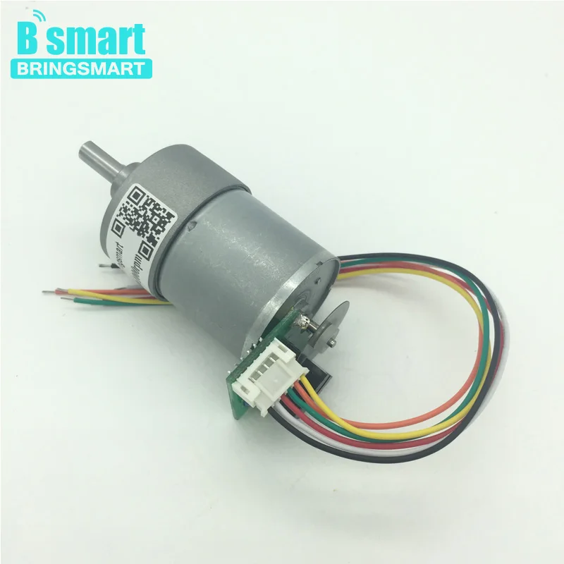 

Bringsmart JGB37-3530A DC Gear Motor with Photoelectric Encoder 12-1600rpm DC Mini Motor Optical Encoder 24V DC Motor Reductor