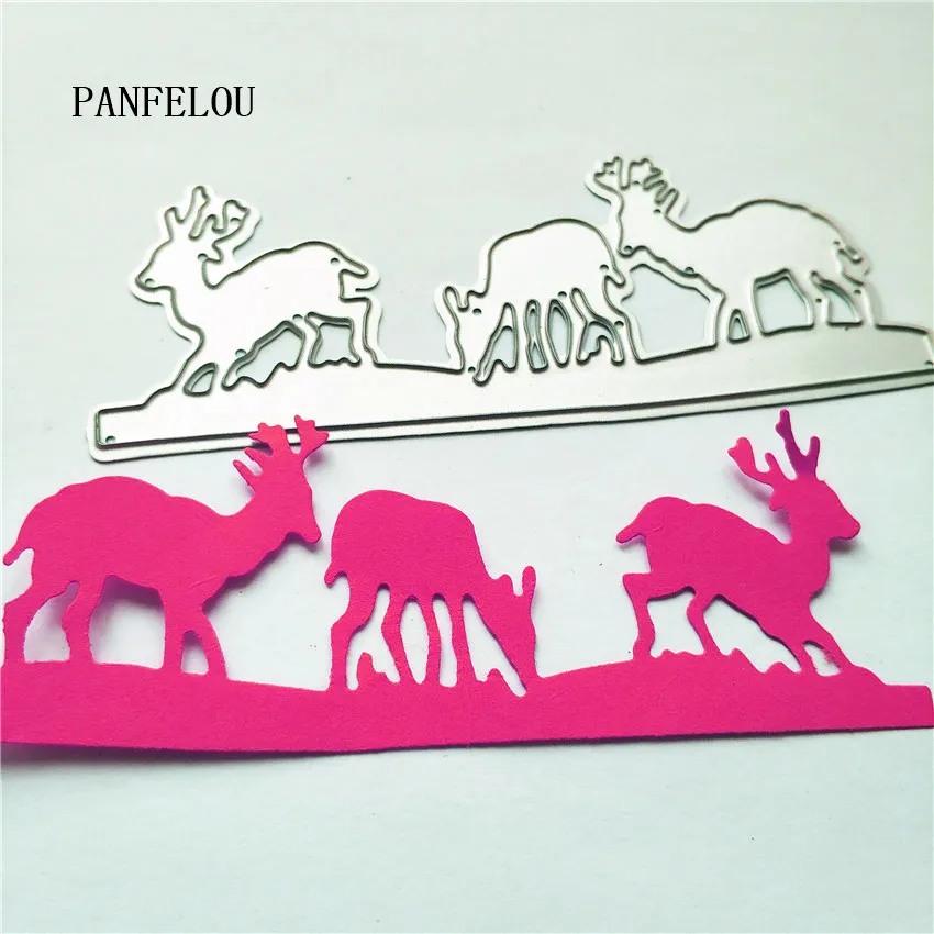 

PANFELOU The deer family metal craft paper die cutting dies Scrapbooking/DIY Easter wedding Embossing mould cards