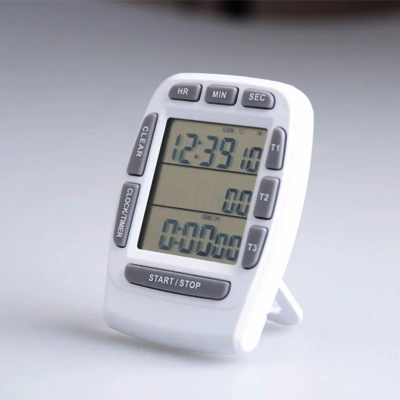 Free shipping, multi function kitchen timer, electronic three channel