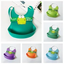 Детские нагрудники, водонепроницаемые Силиконовые Слюнявчики для кормления, Слюнявчики для новорожденных, одноцветные фартуки для детей, нагрудники для мальчиков и девочек