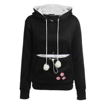 

Cat Lovers Hoodies With Cuddle Pouch Dog Pet Hoodies For Casual Kangaroo Pullovers With Ears Sweatshirt