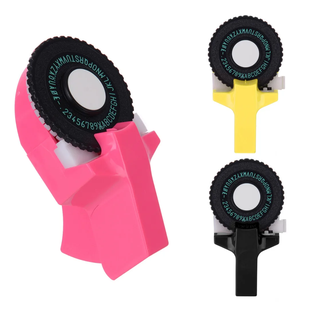 Yellow / Pink / Black Label Maker Plastic Manual Embossing Label Maker Letters Numbers Printer Tape-cutting with Tape