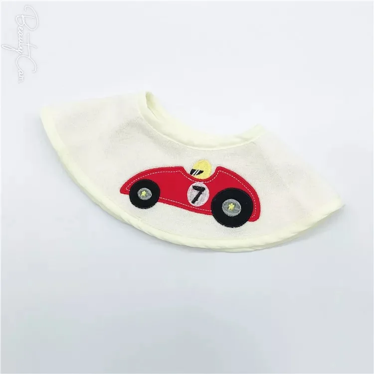 Хлопок 360 градусов японский круглый вращающийся детский нагрудник детский слюнявчик полотенце трехмерное поддельное ожерелье-воротник - Цвет: Красный