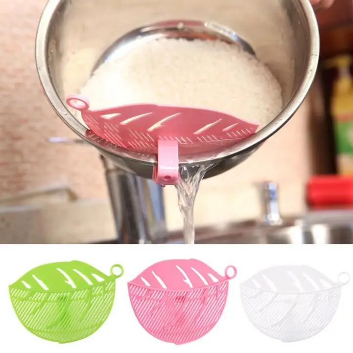 

1Pc Durable Clean Leaf Shape Rice Wash Tool Sieve Beans Peas Soybean Mungbean Cleaning Gadget Kitchen Clips Tools