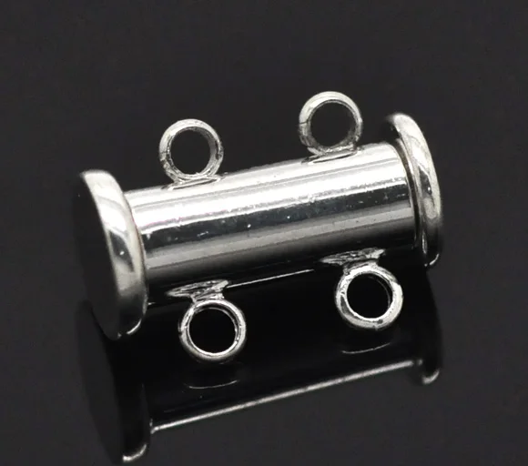 

Doreen Box Lovely Silver color 2 Strands Magnetic Slide Clasps 15x10mm(5/8"x3/8"), sold per lot of 5 (B17178)