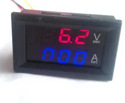 Цифровой вольтметр и амперметр в красном и синем DC 0-100 в/10A
