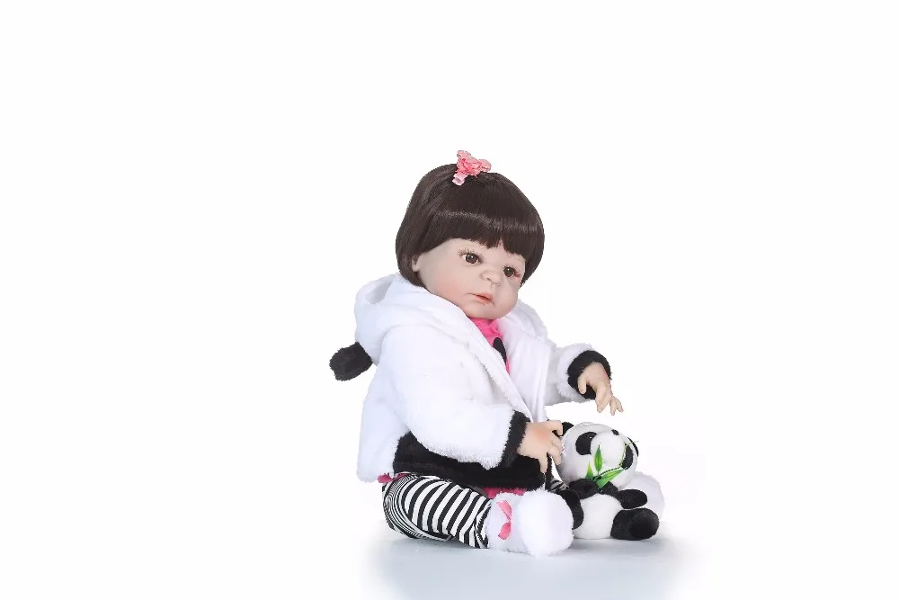 Силиконовая кукла NPK boneca reborn 56 см полностью виниловая силиконовая Reborn детские