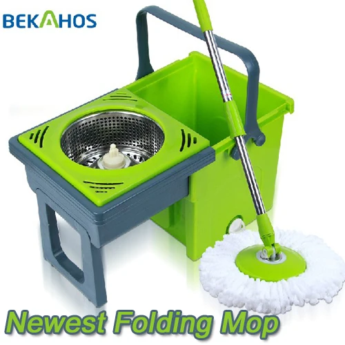 Spin Mop Newest Compact Folding Mop Bucket System Built in Bucket