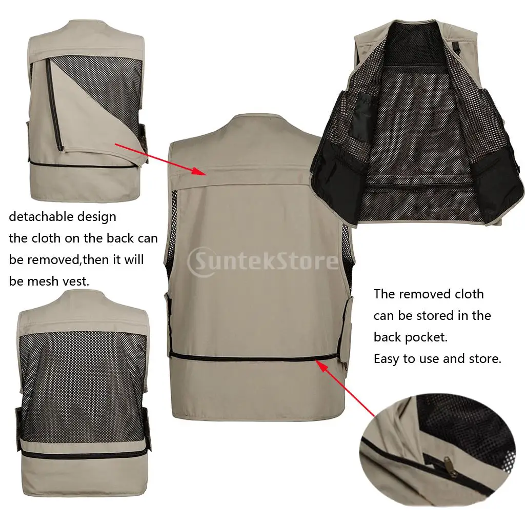 Куртка с несколькими карманами, сетчатый жилет для рыбалки нахлыстом, охоты, фоторепортажа, сафари, для путешествий, армейский зеленый, L, XL, XXL, XXXL