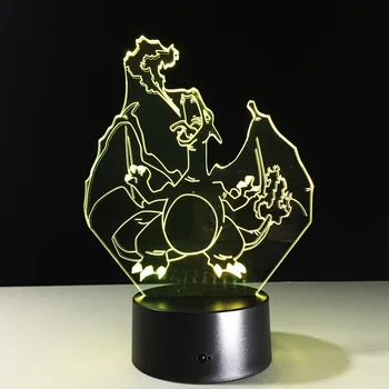 

Novelty Dragon LED 3D Night Light Remote Touch 7 Color Change USB Cartoon Animal Desk Table Lamp For Home Party Decor ToyGift