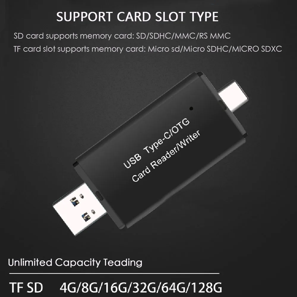 3 в 1 OTG кард-ридер USB3.0& type C Высокоскоростной USB Универсальный USB/TF/SD Micro SD кард-ридер для телефона компьютера ноутбука