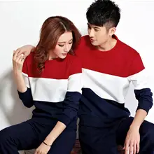 Лидер продаж года; новые весенние комплекты с круглым воротником для отдыха; Одинаковые цвета; Модная одежда с длинными рукавами для влюбленных; флисовая одежда