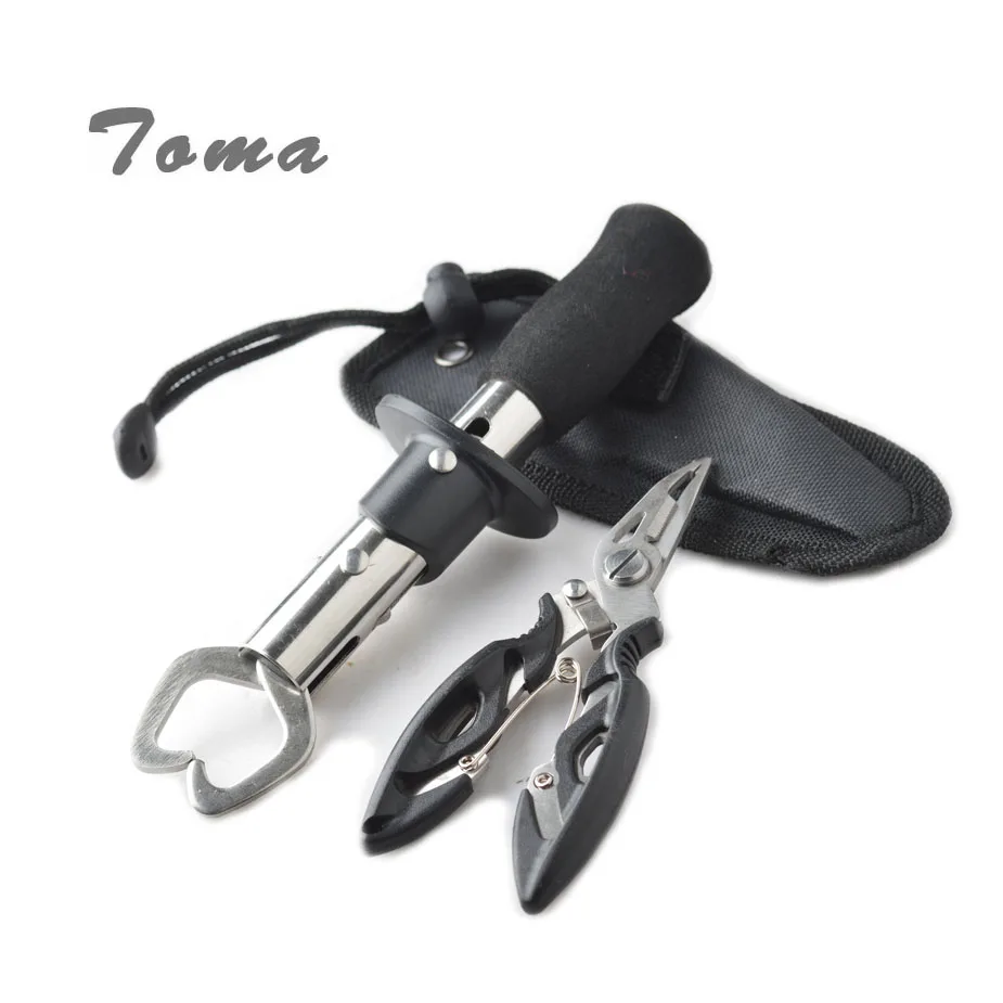 

TOMA Stainless Steel Fish Grips Fishing Tools Set Control with Scale + Multi-function Fishing Pliers Fishing Tool